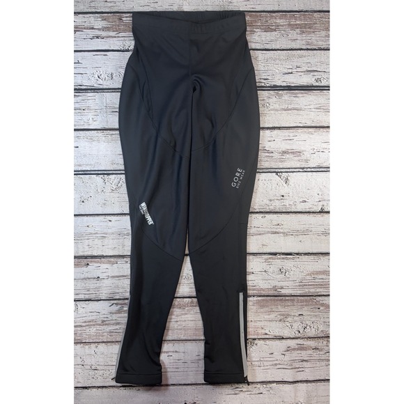 Gore Bike Wear Windstopper Soft Shell Black Cycling Pants Tights Medium - Picture 1 of 7